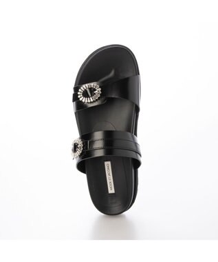 MODE ET JACOMO <MODE ET JACOMO>ビジューベルトフットベッドサンダル ブラック