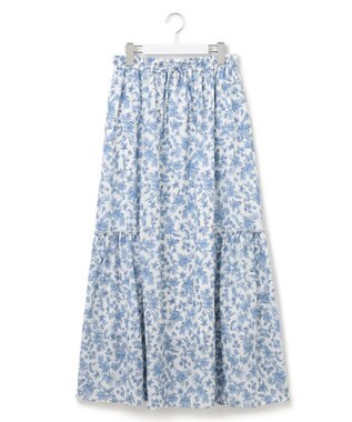 23区 【SLOW/一部店舗限定】ボタニカルプリント スカート ブルー系5