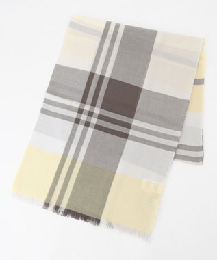 J.PRESS LADIES 【洗える】チェック ストール イエロー系3