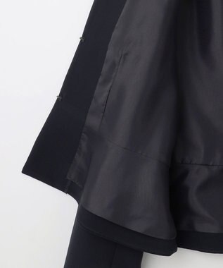 組曲 L 【WEB限定・KUMIKYOKU NAVY】コンフォータブルドレープ ノーカラージャケット ネイビー系