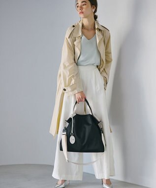 TOPKAPI 【TREASURE TOPKAPI】ストライプハンドル ナイロン 2way トートバッグ A4対応 ブラック