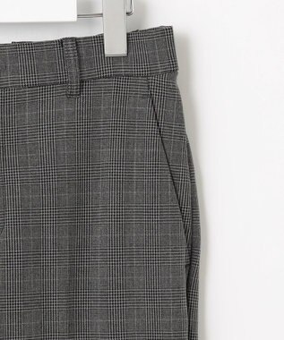 自由区 【撥水加工・洗える】TRギャバ裏起毛チェック柄テーパード パンツ グレーチェック