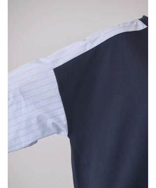 AMERICAN HOLIC イージーケア異素材ポンチプルオーバー Navy