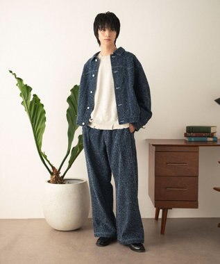 WEGO ネップデニムバギーパンツ デニムインディゴ