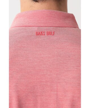 DAKS [DAKS GOLF] チェック冷感半袖ポロシャツ レッド