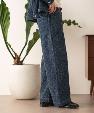 WEGO ネップデニムバギーパンツ デニムインディゴ