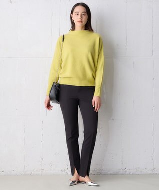 UNFILO L フロントスリットパンツ ブラック