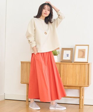 ANY 【洗濯機可】ライトウェイトクルーネックプルオーバー ベージュ