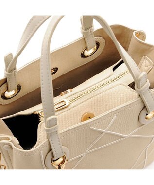 MioFIRANO カジュアルシッククロスラインハンドバッグ 2WAY チャーム付き　FIRANO フィラノ IVORY