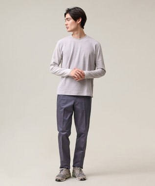 J.PRESS MEN 洗練されたシルエットと機能美【ストレッチ】トリコチン ステムテーパードパンツ グレー系