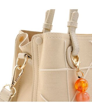 MioFIRANO カジュアルシッククロスラインハンドバッグ 2WAY チャーム付き　FIRANO フィラノ IVORY