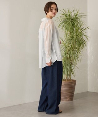 AMERICAN HOLIC シアーシャツ Stripe White