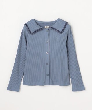 組曲 KIDS 【110-140㎝】 セーラーカラー リブトップス サックスブルー