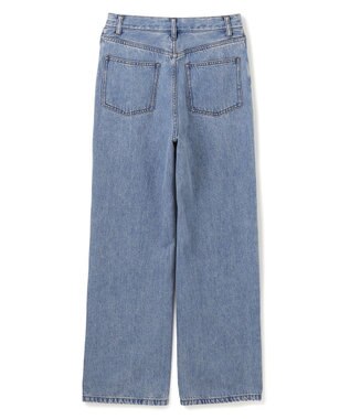 BEIGE， 【洗える・SPRiNG 3月号掲載】FICUS / デニムワイドストレートパンツ Light Indigo