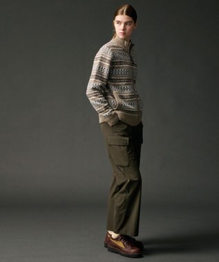 JOSEPH ABBOUD MOUNTAIN 【軽量/ソフト】ラム×モールジャカード ニットブルゾン アイボリー系7