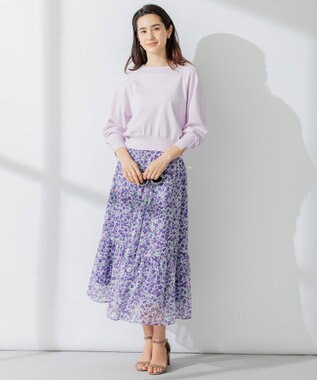 組曲 【23SS】ヴィンテージフラワープリント スカート パープル系5