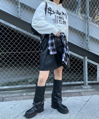 WEGO ハンドライティングショートパーカー ホワイト