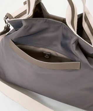 TOPKAPI 【TREASURE TOPKAPI】ストライプハンドル ナイロン 2way トートバッグ A4対応 ダークグレー