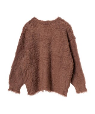 earth music&ecology 起毛リボンニットカーディガン Brown