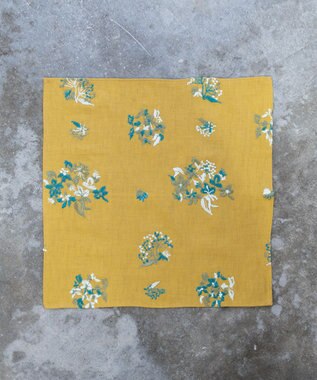 AND WOOL 野小花刺繍ハンカチ イエロー