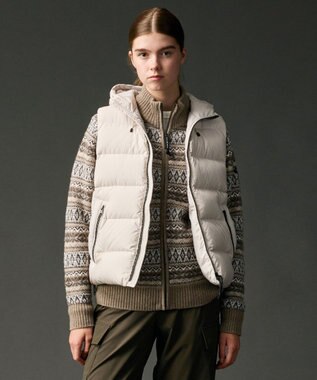 JOSEPH ABBOUD MOUNTAIN 【軽量/ソフト】ラム×モールジャカード ニットブルゾン アイボリー系7