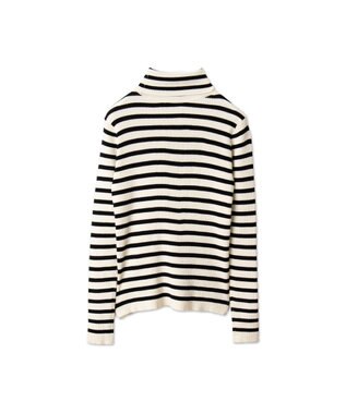 WEGO 【手洗い可】タートルネックニット ホワイトボーダー