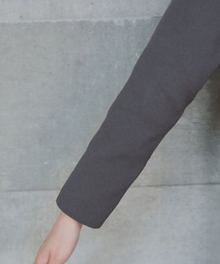 Tiaclasse L 【洗える】スポンジニットパールボタンカーディガン チャコールグレー