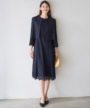 23区 S 【APPLAUDIR】バックサテンジョーゼット ジャケット ネイビー系