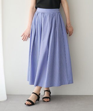 YECCA VECCA タックフレアスカート Stripe