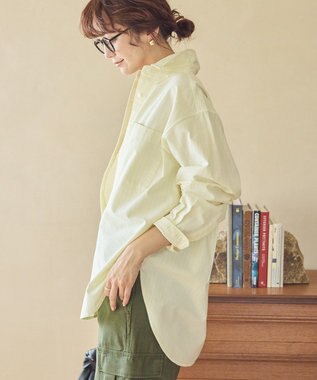 AMERICAN HOLIC ＵＶカットリサイクルコットンオックスシャツ Stripe Yellow