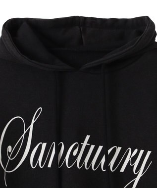 WEGO エンジェルプリントショートプルパーカー ブラック