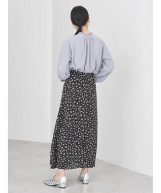 earth music&ecology キンモクセイ柄フレアスカート Black