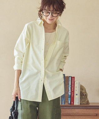 AMERICAN HOLIC ＵＶカットリサイクルコットンオックスシャツ Stripe Yellow