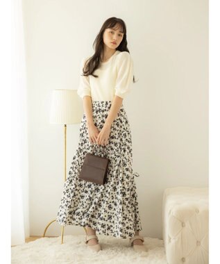 earth music&ecology シアーパワショルニットプルオーバー Ivory