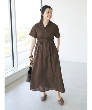 CRAFT STANDARD BOUTIQUE インド綿オープンカラーワンピース
