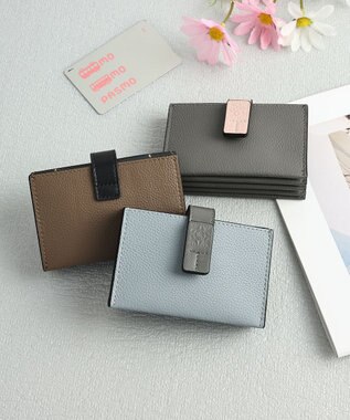 style code 【PADMA/パドマ】ベルトデザイン　シュリンクレザーカードケース ブルーグレー