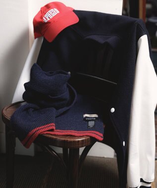 J.PRESS MEN 【WEB限定】スクール ラインマフラー ネイビー系1