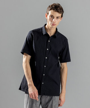 JOSEPH HOMME アロージャガードストレッチ　半袖シャツ ブラック系