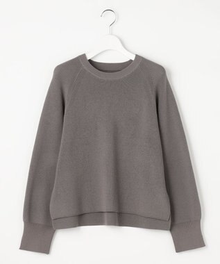 ANY SIS S ニットレイヤード シャツ ツインセット チャコール×ブルー