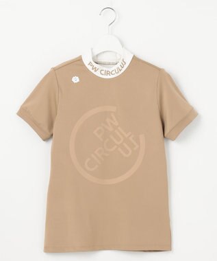 PW CIRCULUS 【UVカット / 吸水速乾 / 伸縮性抜群】【WOMEN】バックメッシュ切り替えモックT ゴルフウェア レディース ベージュ系
