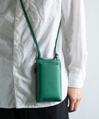 Atelier nuu 本革 スマホショルダー グリーン