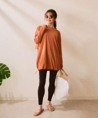 OP／FILA 【Ocean Pacific】バックフリルラッシュガード  レギンスセットウェア オレンジ