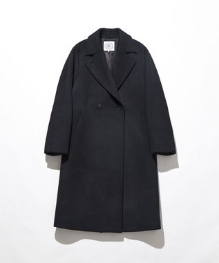 J.PRESS LADIES Pureラムウール ダブル ロングコート ブラック系