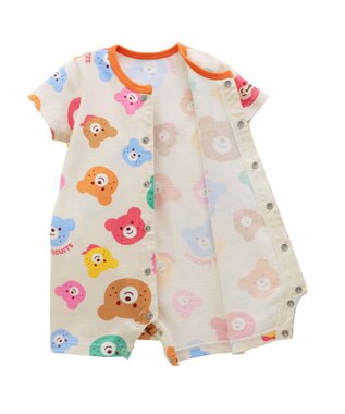 MIKI HOUSE HOT BISCUITS 【70-80cm】 カラフルビーンズ 総柄ショートオール マルチカラー