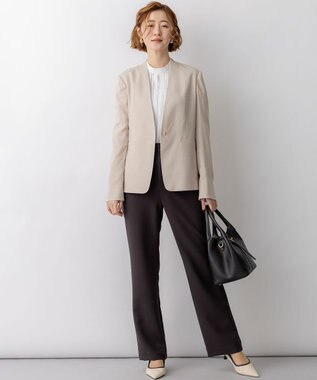 23区 S 【一部先行予約】ストレッチダブルクロス フレアパンツ ダークブラウン系