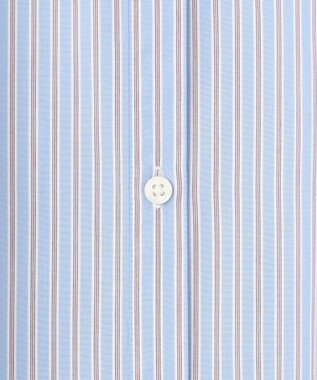 J.PRESS LADIES 【洗える】Betterコットンポリエステル ストライプ シャツカラーブラウス スカイブルー系1