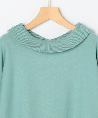 組曲 S 【加藤ローサさん着用 / 前後着用可】スムースストレッチロールネック ニット スモーキーグリーン系