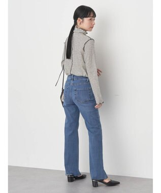 earth music&ecology セルフカットフレアデニムパンツ Medium Indigo