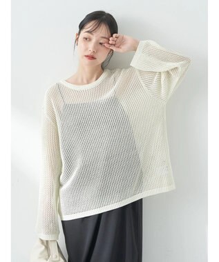 earth music&ecology ラメメッシュプルオーバー