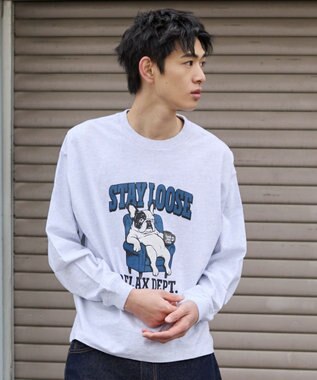 WEGO グラフィックBIG　T（長袖） アッシュグレー